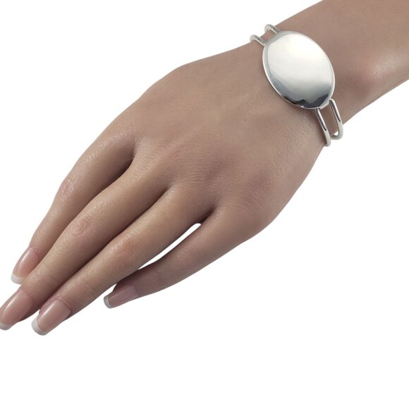 Tiffany & Co. Sterling Silver Oval ID Bangle Bracelet #23256 - Picture 7 of 8